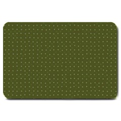 Army Green Color Polka Dots Large Doormat  by SpinnyChairDesigns