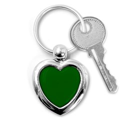 True Emerald Green Color Key Chain (heart) by SpinnyChairDesigns