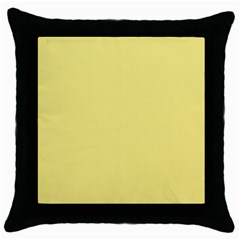 True Lemon Yellow Color Throw Pillow Case (black) by SpinnyChairDesigns