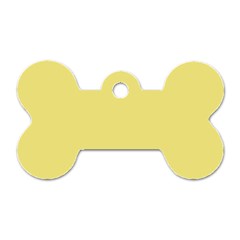 True Lemon Yellow Color Dog Tag Bone (one Side) by SpinnyChairDesigns