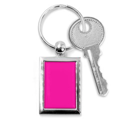 Neon Pink Color Key Chain (rectangle) by SpinnyChairDesigns