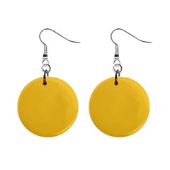 True Saffron Yellow Color Mini Button Earrings by SpinnyChairDesigns