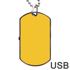 True Saffron Yellow Color Dog Tag Usb Flash (one Side) by SpinnyChairDesigns