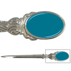 True Teal Blue Color Letter Opener by SpinnyChairDesigns