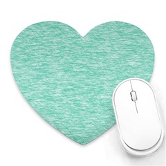 Biscay Green Texture  Heart Mousepads by SpinnyChairDesigns