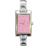 Blush Pink Textured Rectangle Italian Charm Watch Front