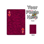 Fuschia Pink Texture Playing Cards 54 Designs (Mini) Front - Heart4