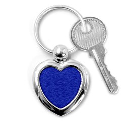 Cobalt Blue Color Texture Key Chain (heart) by SpinnyChairDesigns