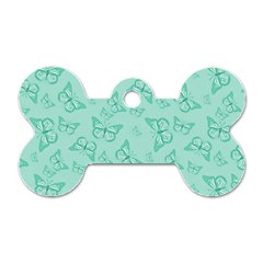 Biscay Green Monarch Butterflies Dog Tag Bone (one Side) by SpinnyChairDesigns