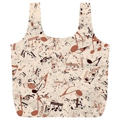 Music Notes Pattern Cinnamon Color Full Print Recycle Bag (xl) by SpinnyChairDesigns