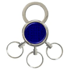 Cobalt Blue Color Batik 3-ring Key Chain by SpinnyChairDesigns