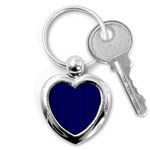 Cobalt Blue Color Batik Key Chain (Heart) Front