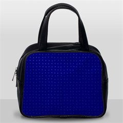 Navy Blue Color Polka Dots Classic Handbag (one Side) by SpinnyChairDesigns