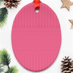 Blush Pink Color Stripes Ornament (oval) by SpinnyChairDesigns