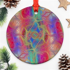 Boho Tie Dye Rainbow Ornament (round) by SpinnyChairDesigns