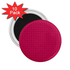 Rose Pink Color Polka Dots 2 25  Magnets (10 Pack)  by SpinnyChairDesigns