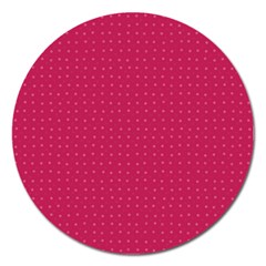 Rose Pink Color Polka Dots Magnet 5  (round) by SpinnyChairDesigns