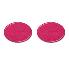 Rose Pink Color Polka Dots Cufflinks (oval) by SpinnyChairDesigns