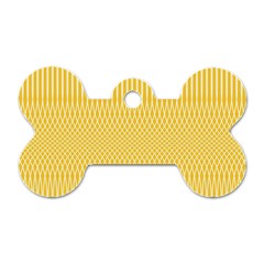 Saffron Yellow Color Stripes Dog Tag Bone (one Side) by SpinnyChairDesigns