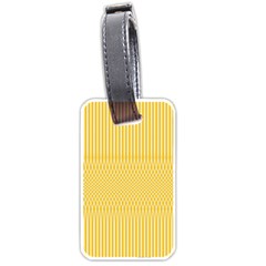 Saffron Yellow Color Stripes Luggage Tag (one Side) by SpinnyChairDesigns