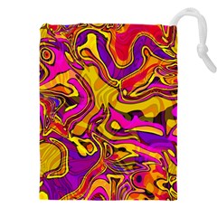 Colorful Boho Swirls Pattern Drawstring Pouch (4xl) by SpinnyChairDesigns