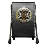 Boho Black Gold Color Pen Holder Desk Clock Front