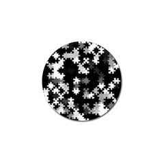 Black And White Jigsaw Puzzle Pattern Golf Ball Marker (10 Pack)