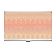 Boho Soft Peach Pattern Business Card Holder by SpinnyChairDesigns