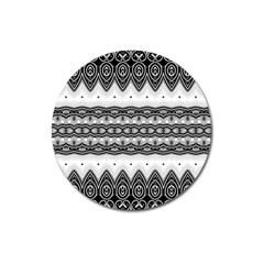 Boho Black And White  Magnet 3  (round) by SpinnyChairDesigns