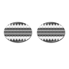 Boho Black And White  Cufflinks (oval) by SpinnyChairDesigns