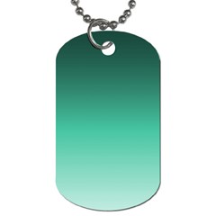 Biscay Green Gradient Ombre Dog Tag (two Sides) by SpinnyChairDesigns