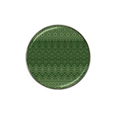 Boho Fern Green Pattern Hat Clip Ball Marker (4 Pack) by SpinnyChairDesigns