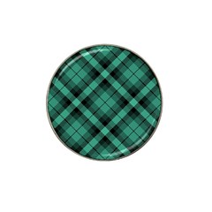 Biscay Green Black Plaid Hat Clip Ball Marker (10 Pack) by SpinnyChairDesigns