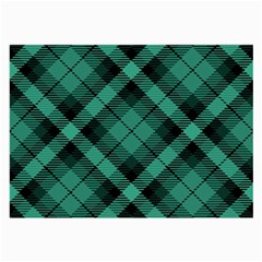 Biscay Green Black Plaid Large Glasses Cloth by SpinnyChairDesigns