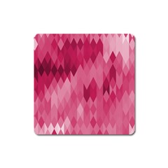 Blush Pink Geometric Pattern Square Magnet by SpinnyChairDesigns