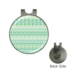 Boho Biscay Green Pattern Hat Clips With Golf Markers by SpinnyChairDesigns