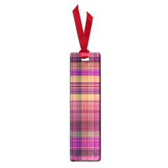 Magenta Gold Madras Plaid Small Book Marks by SpinnyChairDesigns