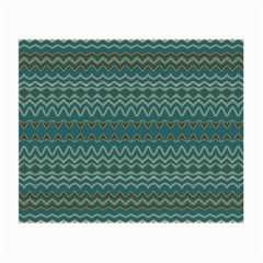 Boho Teal Green Stripes Small Glasses Cloth (2 Sides) by SpinnyChairDesigns