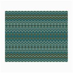 Boho Teal Green Stripes Small Glasses Cloth (2 Sides) Front