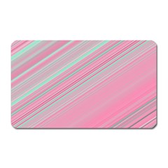 Turquoise And Pink Striped Magnet (rectangular) by SpinnyChairDesigns