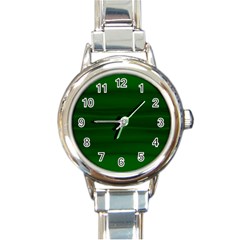 Emerald Green Ombre Round Italian Charm Watch by SpinnyChairDesigns