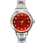 Scarlet Red Ombre Round Italian Charm Watch Front