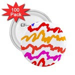 Multicolored Scribble Abstract Pattern 2.25  Buttons (100 pack)  Front