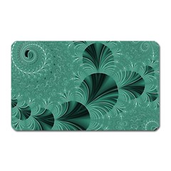 Biscay Green Black Spirals Magnet (rectangular) by SpinnyChairDesigns