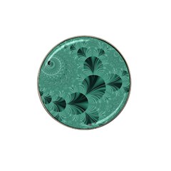 Biscay Green Black Spirals Hat Clip Ball Marker (4 Pack) by SpinnyChairDesigns