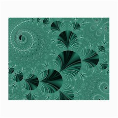 Biscay Green Black Spirals Small Glasses Cloth by SpinnyChairDesigns