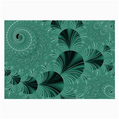 Biscay Green Black Spirals Large Glasses Cloth (2 Sides) by SpinnyChairDesigns