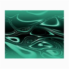 Biscay Green Black Swirls Small Glasses Cloth (2 Sides) by SpinnyChairDesigns