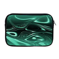 Biscay Green Black Swirls Apple Macbook Pro 17  Zipper Case by SpinnyChairDesigns