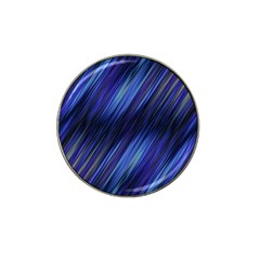 Indigo And Black Stripes Hat Clip Ball Marker by SpinnyChairDesigns